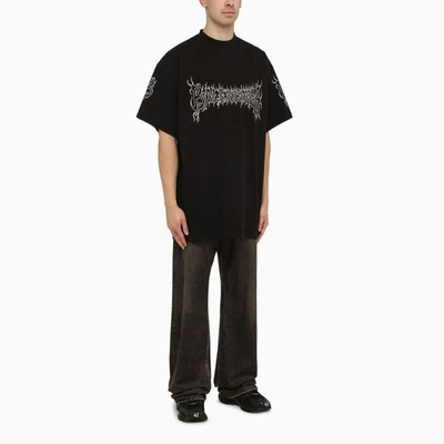 Shop Balenciaga Oversize Darkwave T-shirt In Black