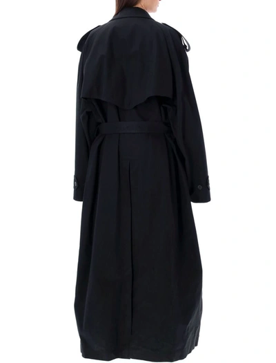 Shop Balenciaga Oversize Trench Coat In Black