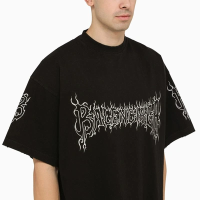 Shop Balenciaga Oversize Darkwave T-shirt In Black