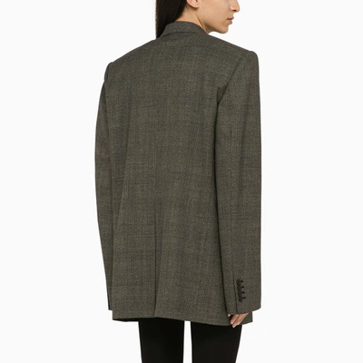 Shop Balenciaga Prince Of Wales Double-breasted Jacket In In Black