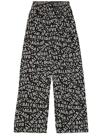 Shop Balenciaga Trousers In Black Grey
