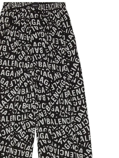 Shop Balenciaga Trousers In Black Grey