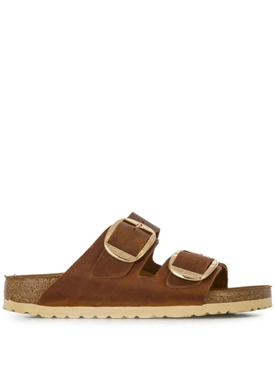 Shop Birkenstock Arizona Sandals In Buff