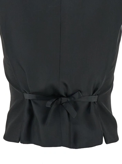 Shop Plain Black Fitted Vest With Two Front Pockets In Tech Fabric Woman