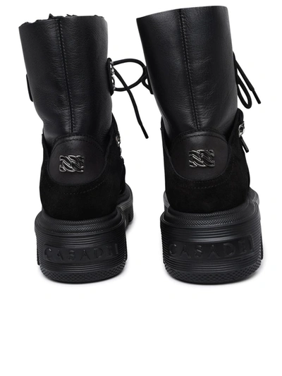 Shop Casadei Black Leather Ankle Boots