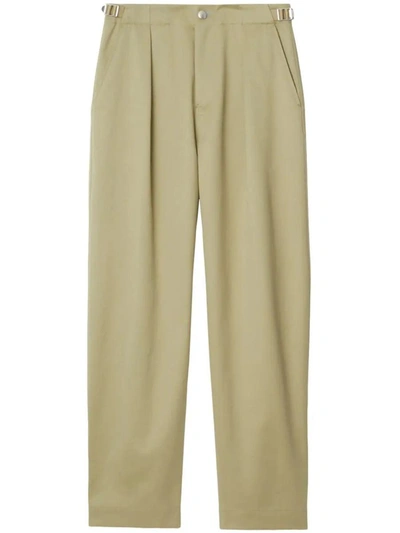 Shop Burberry Trousers In Hunter