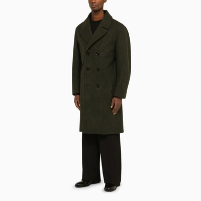 Shop Doppiaa Double-breasted Military Coat In Green