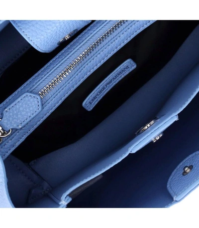 Shop Ea7 Emporio Armani  Charm Light Blue Handbag