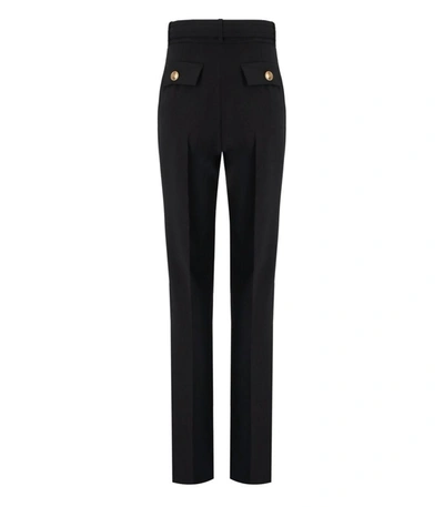 Shop Elisabetta Franchi Black Trousers With Belt