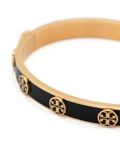 Shop Tory Burch Gold-colored Steel Bracelet With Logo Woman In Grey