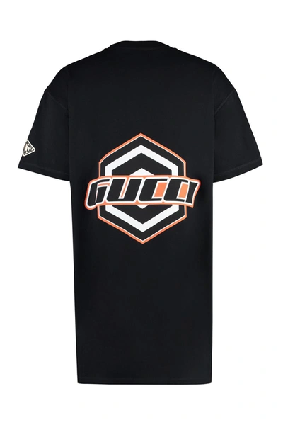 Shop Gucci Cotton Crew-neck T-shirt In Black
