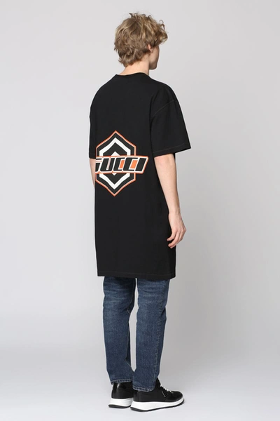 Shop Gucci Cotton Crew-neck T-shirt In Black
