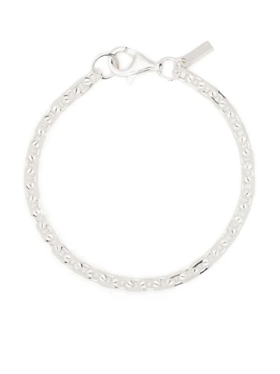 Shop Hatton Labs Chain Bracelet With Logo Plaque In Grey