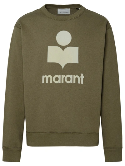 Shop Isabel Marant Mikoy Sweatshirt In Khaki Cotton Blend In Green