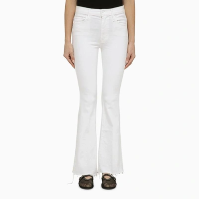 Shop Mother The Weekender Fray Denim Jeans In White