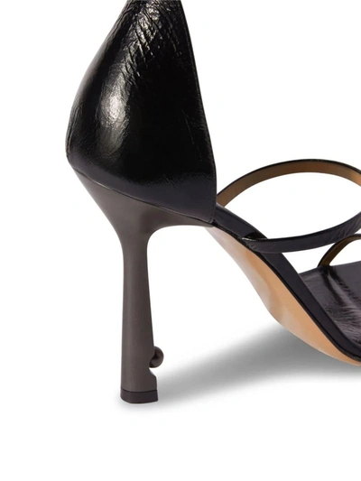 Off-white Lollipop Strappy Heel Sandals Woman Sandals Black Size 8 Calfskin In Black