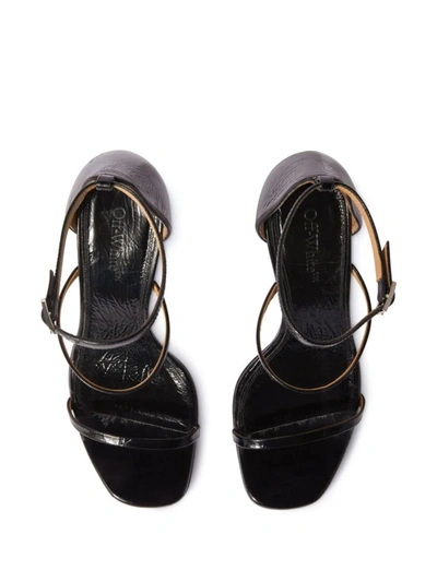 Off-white Lollipop Strappy Heel Sandals Woman Sandals Black Size 8 Calfskin In Black