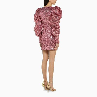 Shop Rotate Birger Christensen Fuchsia Mini Dress With Sequins In Pink