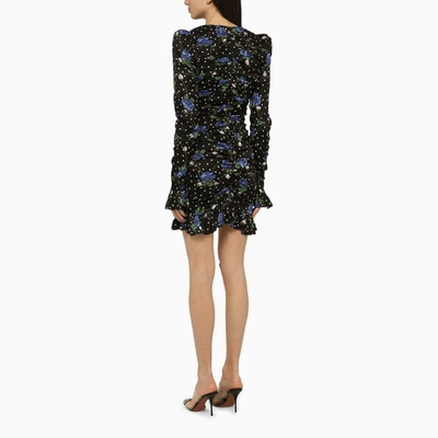 Shop Rotate Birger Christensen Mini Dress With Floral Pattern In Black