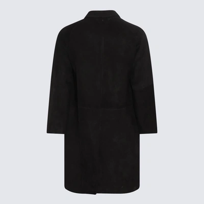 Shop Salvatore Santoro Black Leather Long Coat