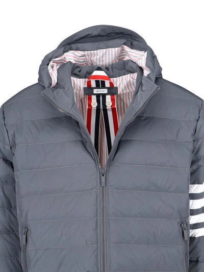 Shop Thom Browne Down Jacket 4bar In Grey