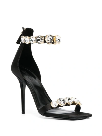 Shop Versace Sandals With Decoration In Black