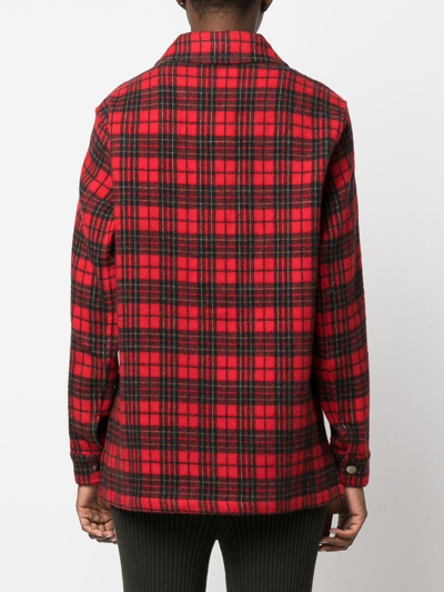 Shop Pierre-louis Mascia Checked Wool Shirt In Red