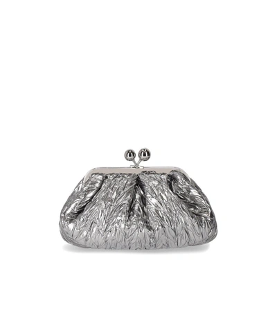 Shop Weekend Max Mara Pasticcino Danza Small Silver Clutch Bag