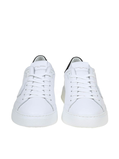 Philippe Model Temple White Black Leather Sneaker In White