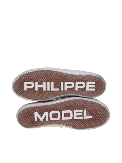 Shop Philippe Model Low Suede Sneakers In White