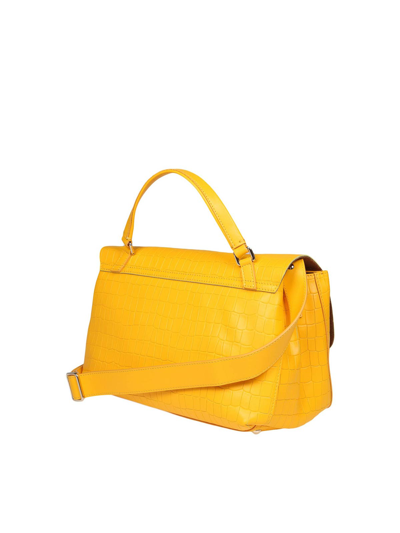 Shop Zanellato Postina S Cayman In Croco Print Leather In Yellow