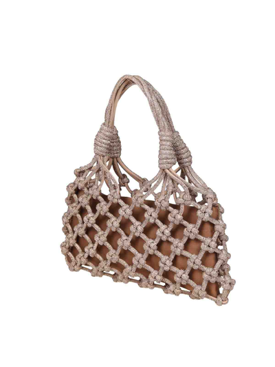 Shop Hibourama Lola Woven Baguette Jewel Bag In Bronze