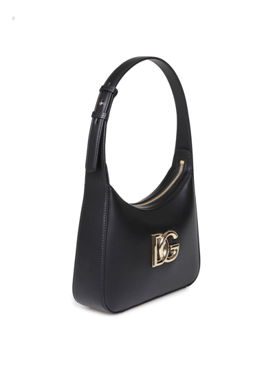 Dolce & Gabbana 35 Shoulder Bag In Leather With Dg Logo In Black