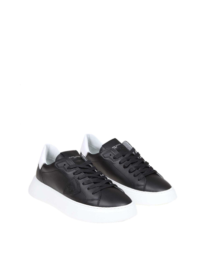 Shop Philippe Model Temple Sneakers In Black Leather