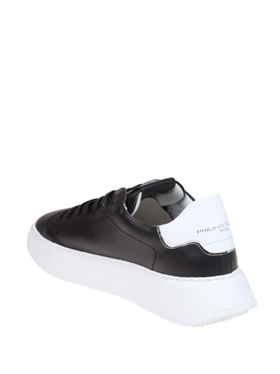 Shop Philippe Model Temple Sneakers In Black Leather