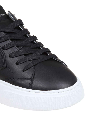 Shop Philippe Model Temple Sneakers In Black Leather