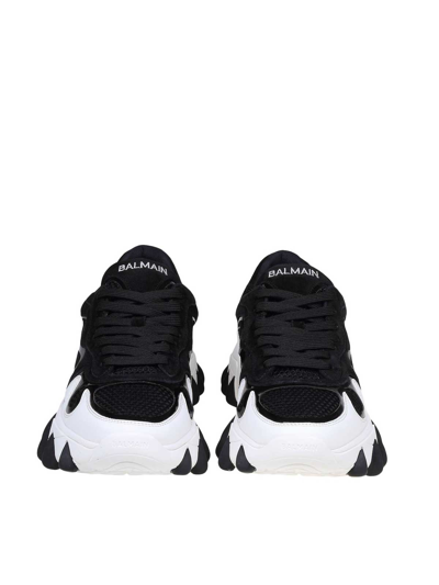 Shop Balmain B-east Sneakers In Suede In Black