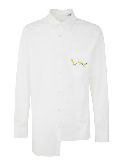 Shop Lanvin Long Sleeve Asymmetric Shirt In White