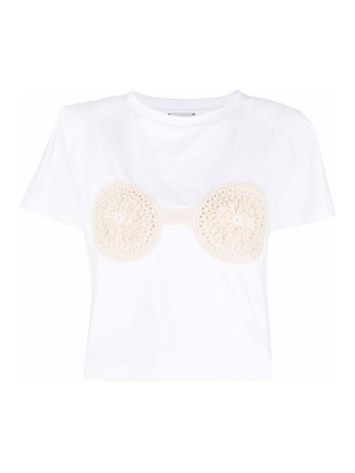 Shop Magda Butrym Iconic Cropped T-shirt In White