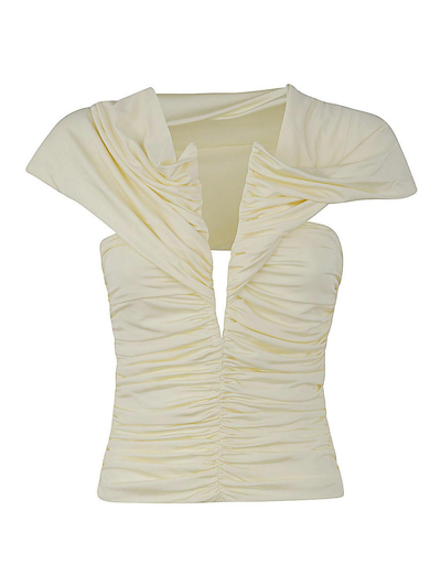 Shop Magda Butrym Off The Shoulder Blouse In White