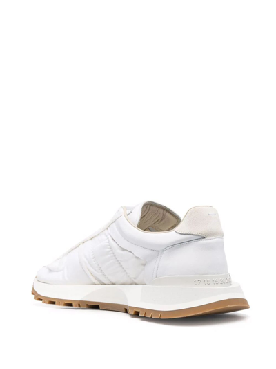 Shop Maison Margiela Leather Sneakers In White