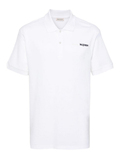 Shop Alexander Mcqueen Polo Shirt With Logo In White