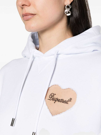 Shop Dsquared2 Mesh Heart Sweatshirt In White