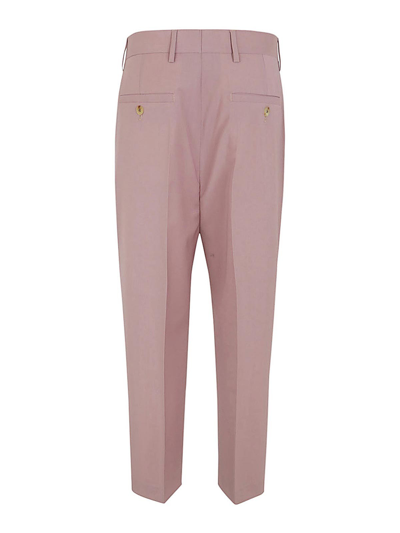 Rick Owens Light Pink Pressed-creased Wool Trousers In Pink