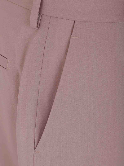 Rick Owens Light Pink Pressed-creased Wool Trousers In Pink