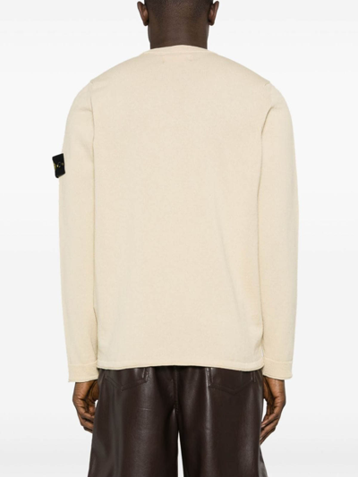 Shop Stone Island Sweater With Patch In Beige