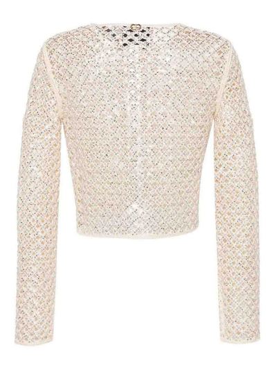 Shop Twinset Cardigan With Sequin Detail In Beige