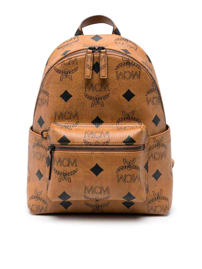 Shop Mcm Stark Maxi Backpack In Brown