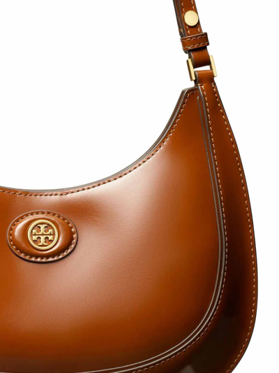 Shop Tory Burch Robinson Convertible Crescent Bag In Brown