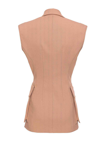 Shop Pinko Single-breasted Vest In Brown